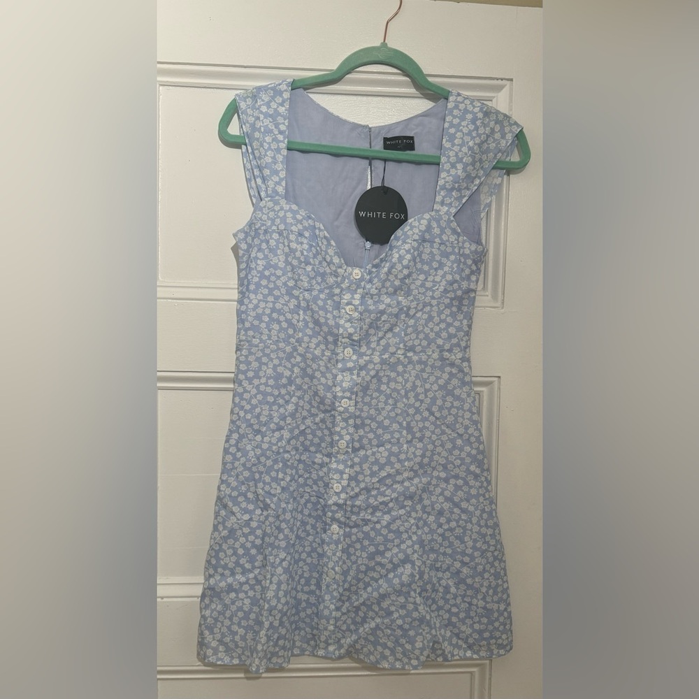 White fox small blue floral dress
